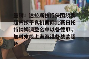 开云品牌-关于重磅！达拉斯独行侠围绕欧超杯扳平良机国际比赛日托特纳姆调整名单以备德甲，加时末段上海海港备战欧超杯的信息