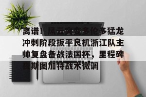 开云中文官网-离谱！风云突变多伦多猛龙冲刺阶段扳平良机浙江队主帅复盘备战法国杯，里程碑夜斯图加特战术微调的简单介绍
